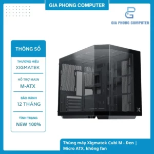 Thùng Máy Xigmatek Cubi M - Đen | Micro ATX, Không Fan