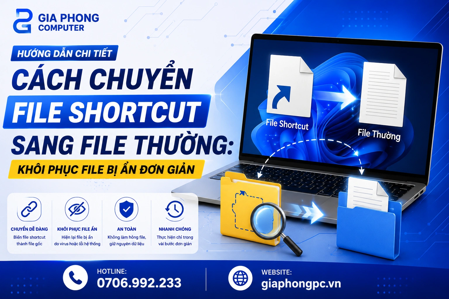 Cách Chuyển File Shortcut Sang File Thường: Khôi Phục File Bị Ẩn Đơn Giản