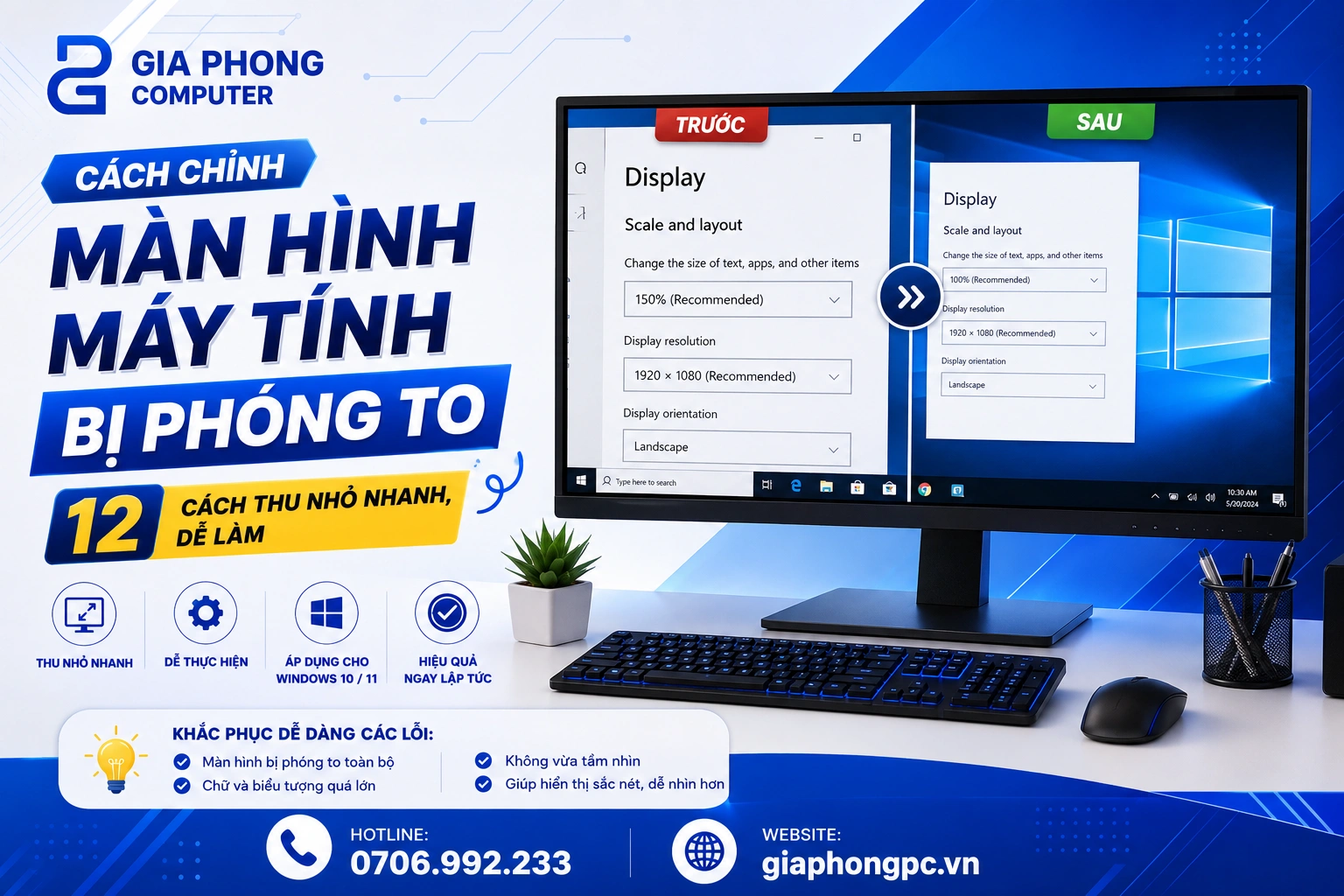 Cách Chỉnh Màn Hình Máy Tính Bị Phóng To: 12 Cách Thu Nhỏ Nhanh, Dễ Làm