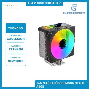 Tản nhiệt khí CoolMoon GT400 ARGB - Màn hình hiển thị nhiệt độ