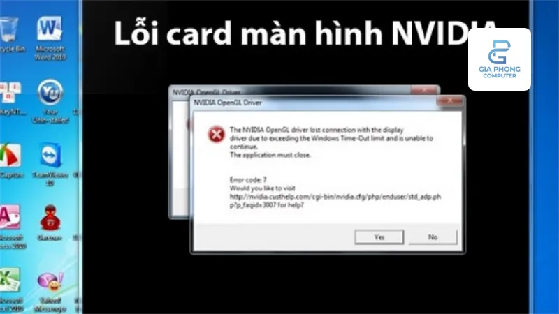 Dấu hiệu cho thấy driver GPU đang gặp lỗi