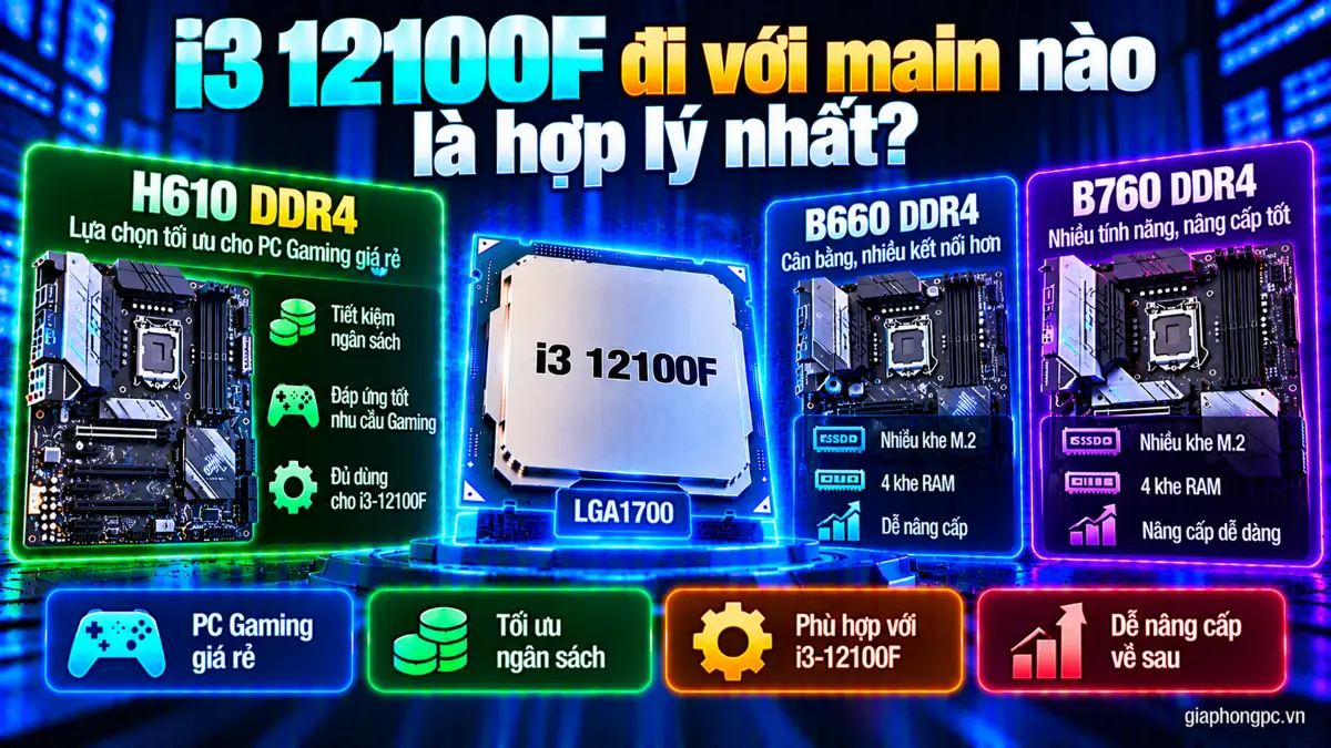 i3 12100F đi với main nào là hợp lý nhất