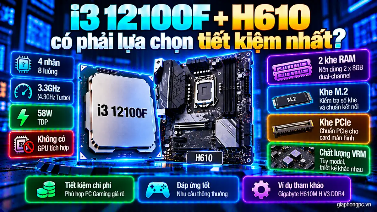 i3 12100F H610 có phải lựa chọn tiết kiệm nhất