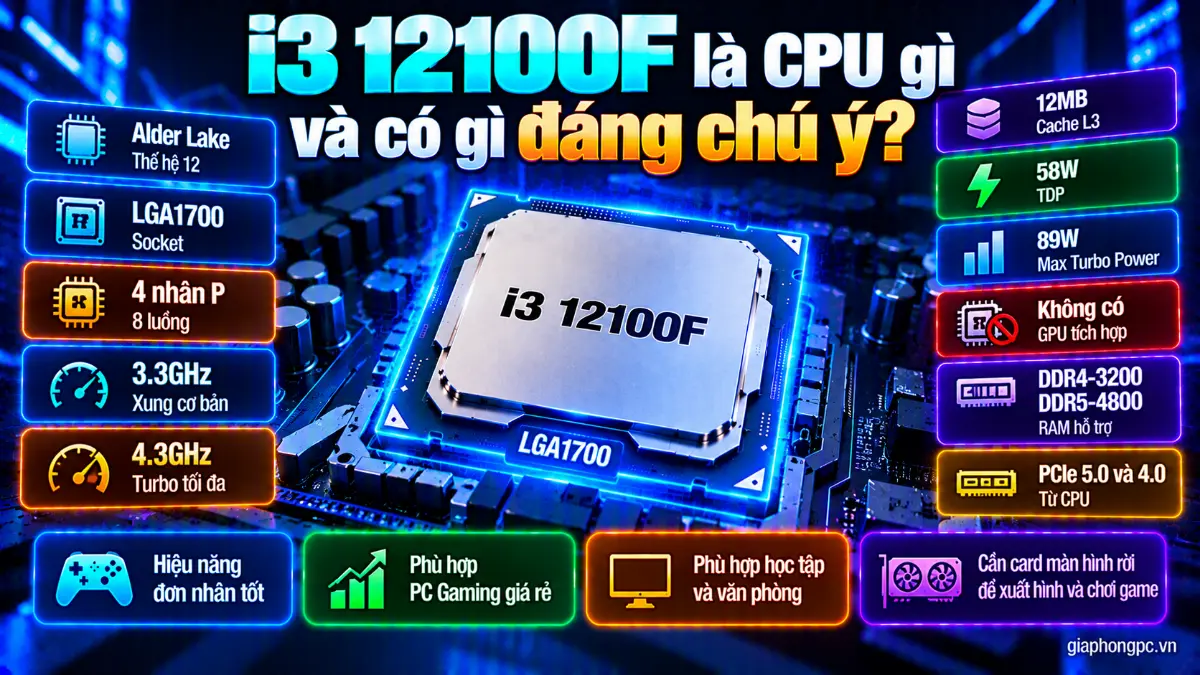 i3 12100F là CPU gì và có gì đáng chú ý