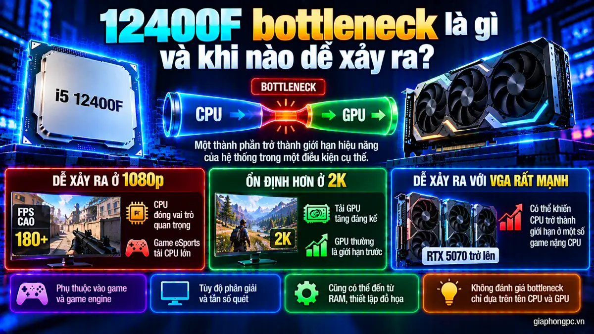 12400F bottleneck là gì và khi nào dễ xảy ra