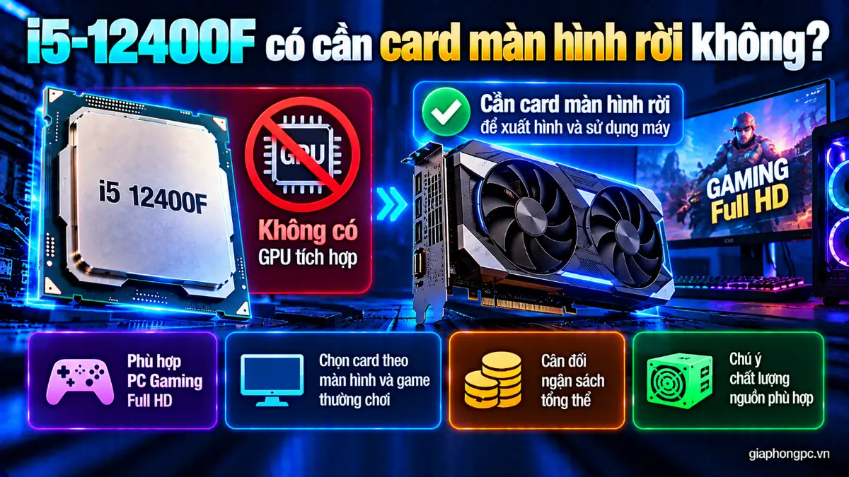 i5 12400F có cần card màn hình rời không