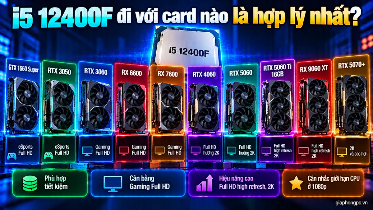 i5 12400F đi với card nào là hợp lý nhất