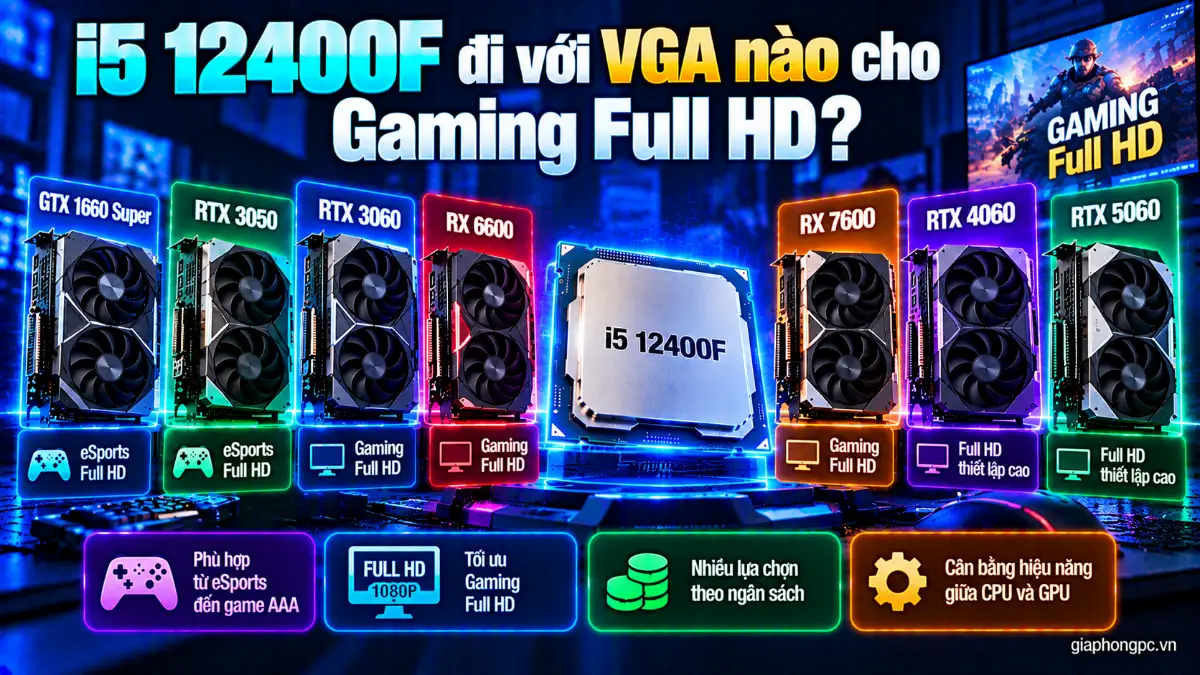 i5 12400F đi với VGA nào cho Gaming Full HD