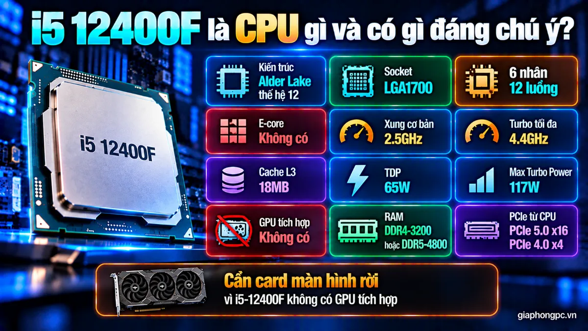 i5 12400F là CPU gì và có gì đáng chú ý