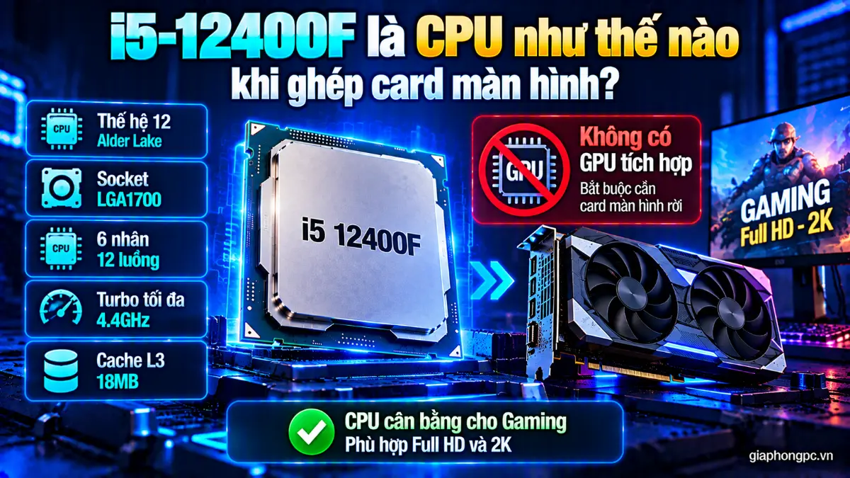i5-12400F là CPU như thế nào khi ghép card màn hình