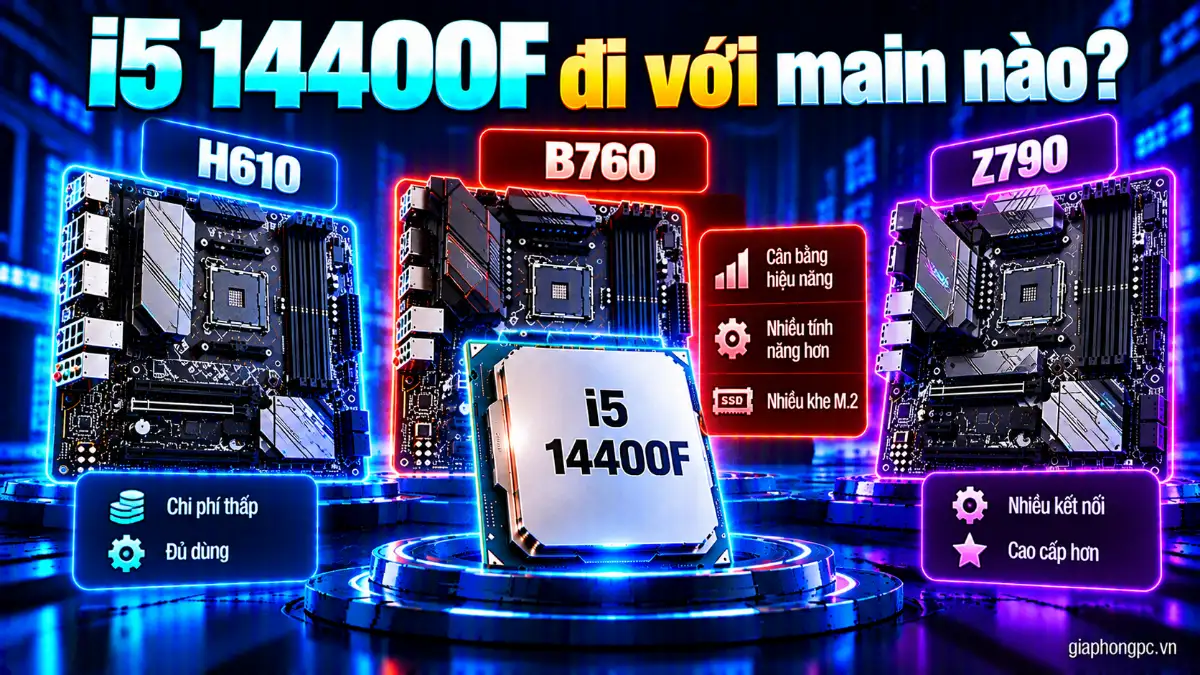 i5 14400F đi với main nào H610 B760 hay Z790
