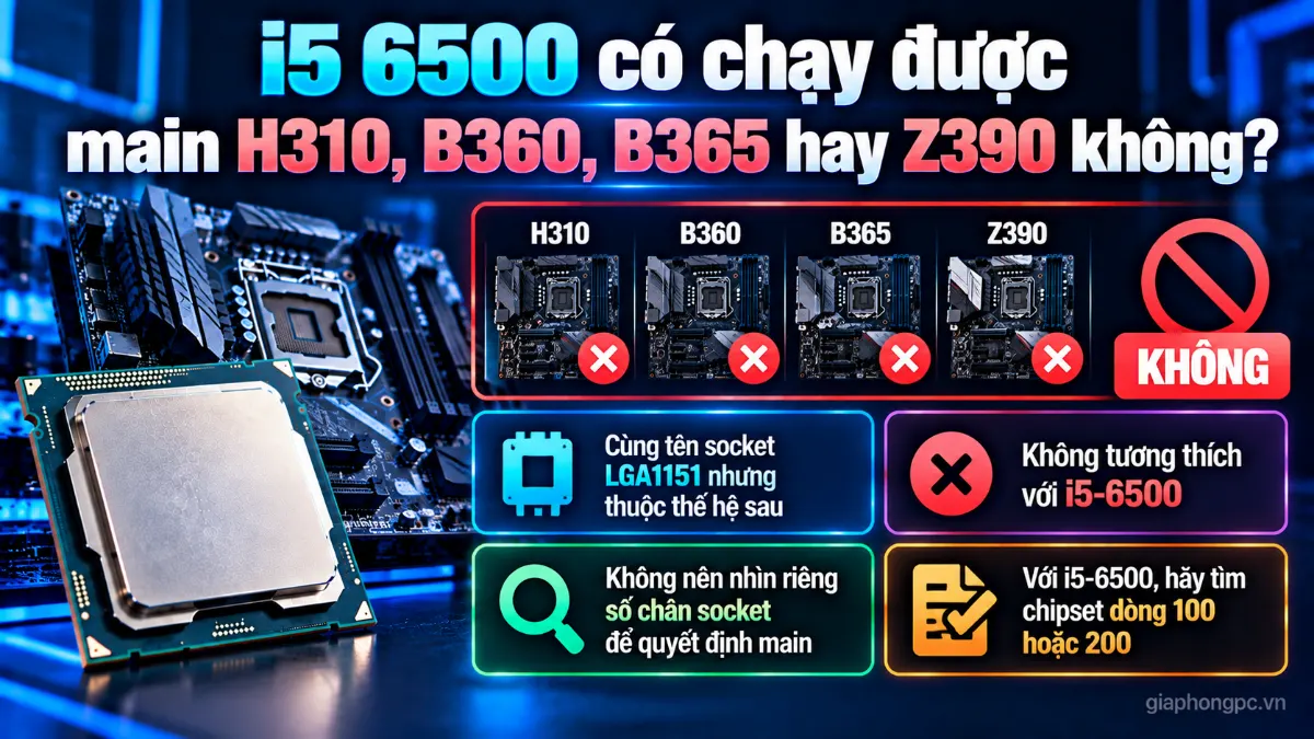 i5 6500 dùng RAM gì và hỗ trợ DDR4 DDR3L