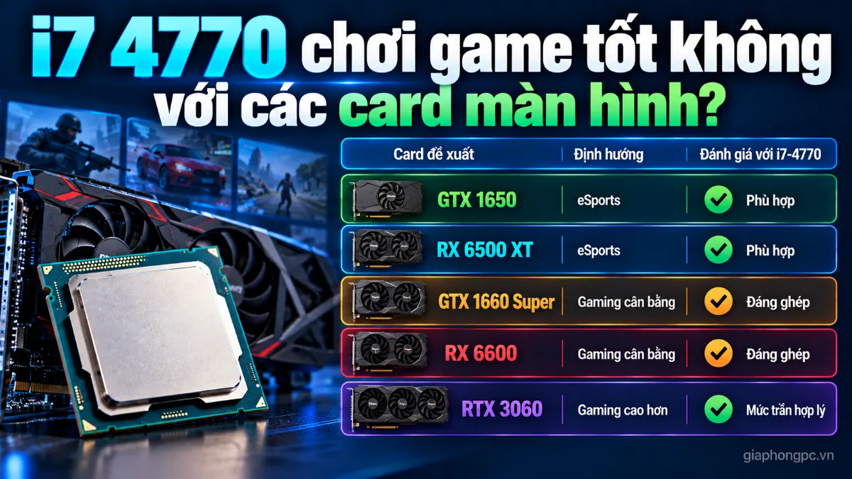 i7 4770 chơi game tốt không với các card màn hình