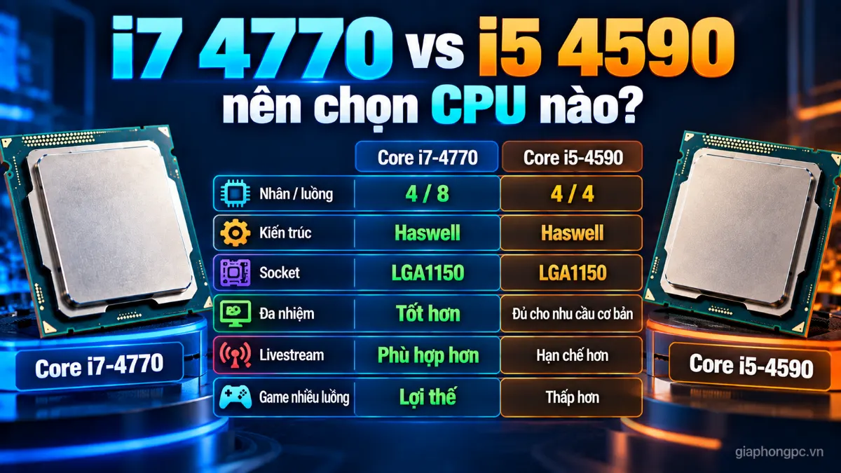 i7 4770 vs i5 4590 nên chọn CPU nào