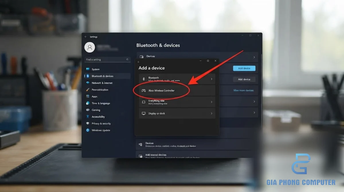 Thêm tay cầm Xbox trong Bluetooth Windows 11