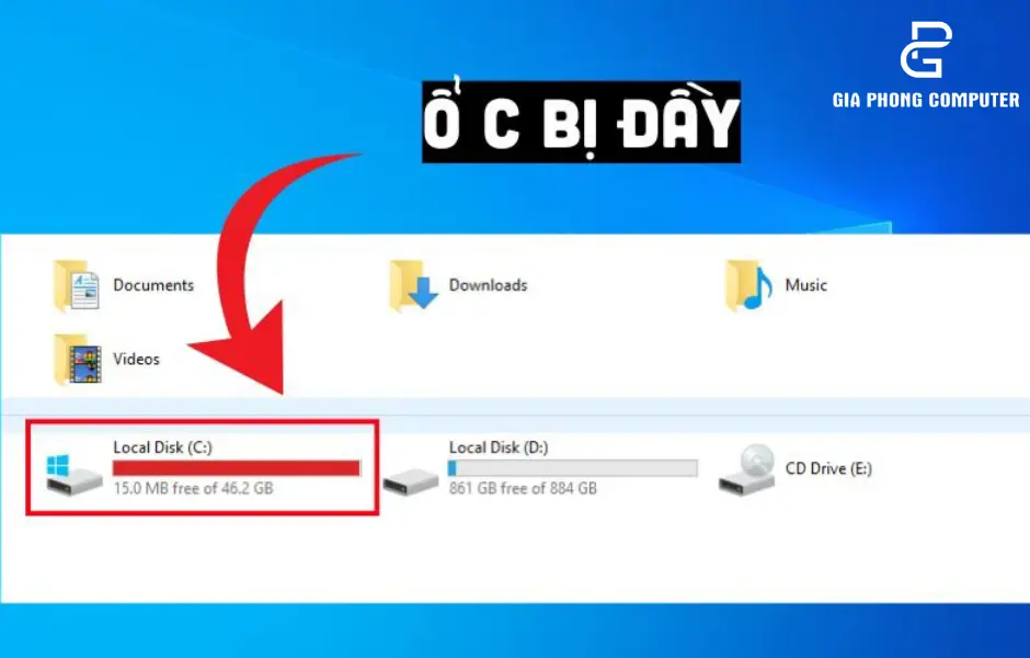 khắc phục ổ C bị đầy Windows 10