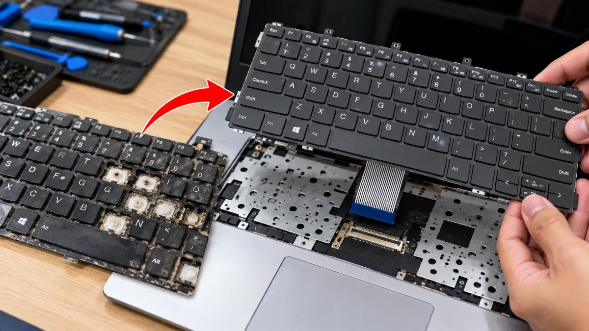 Khi nào cần sửa hoặc thay bàn phím laptop – bàn phím laptop gõ ra số