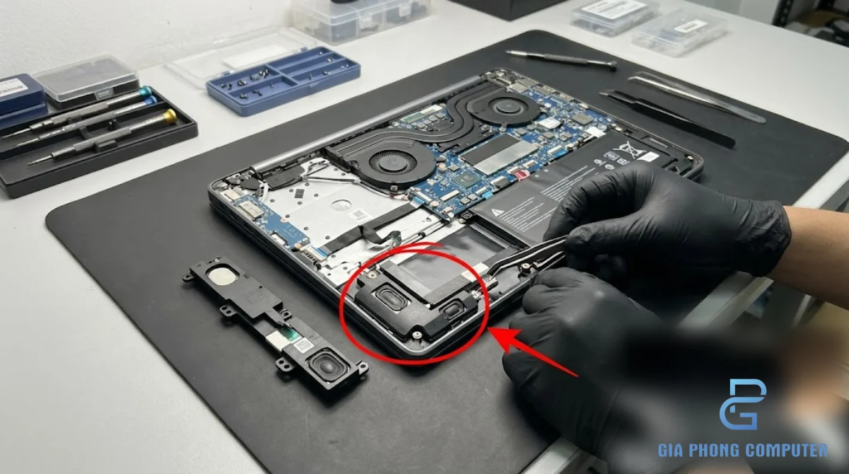 Kiểm tra cụm loa laptop để xác định có cần thay loa mới hay không