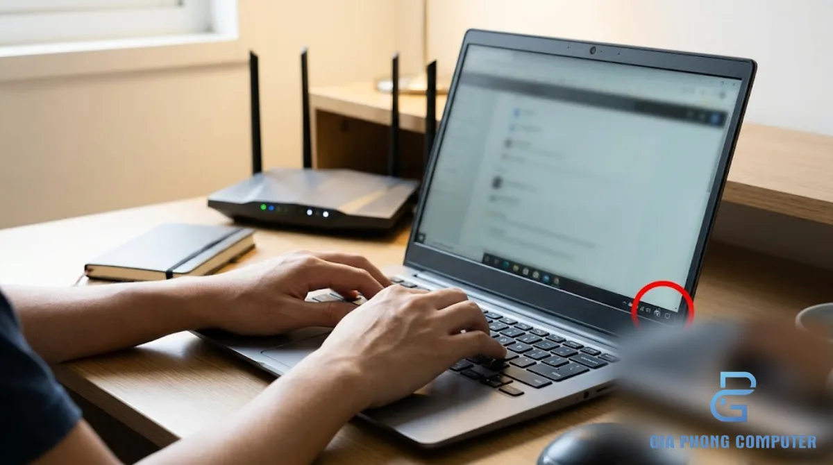 Laptop không bắt được Wi-Fi và cần kiểm tra cài đặt mạng Windows