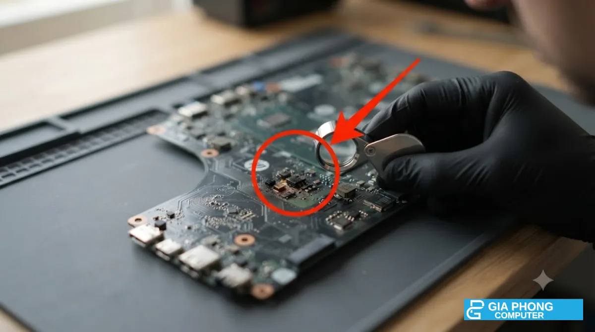 Mainboard laptop cháy IC nguồn