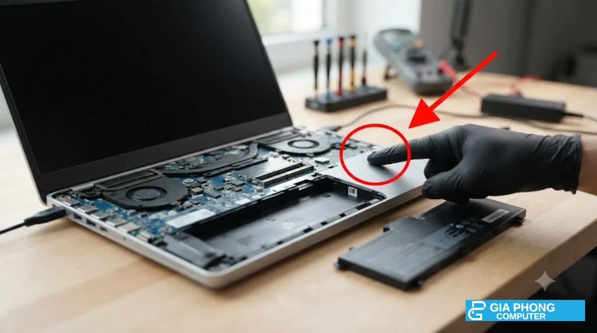 Xả điện tĩnh laptop bằng cách giữ nút nguồn