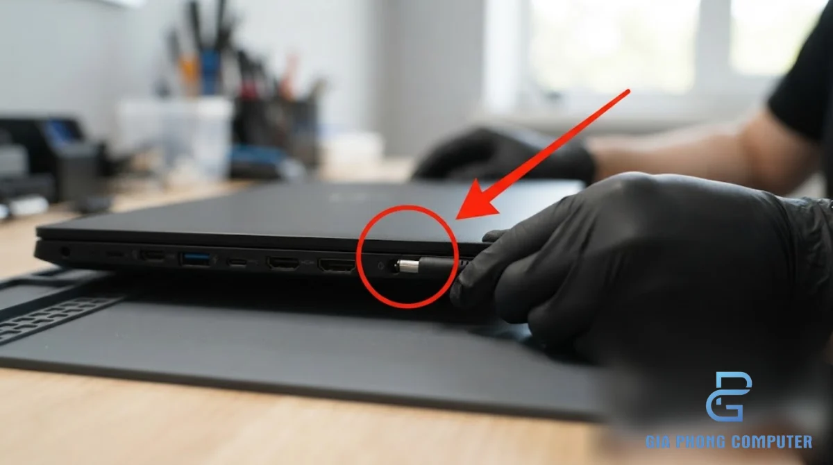Kiểm tra chân sạc laptop