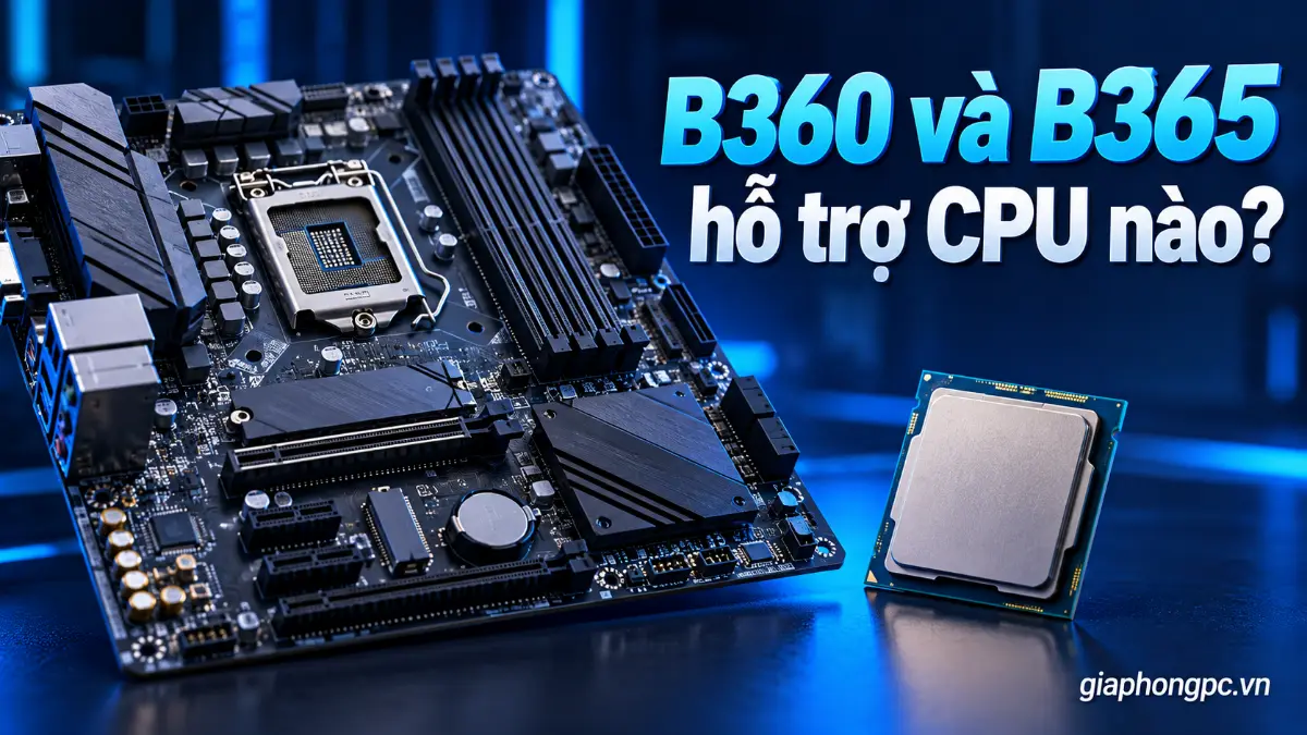 Main B360 và B365 hỗ trợ CPU nào