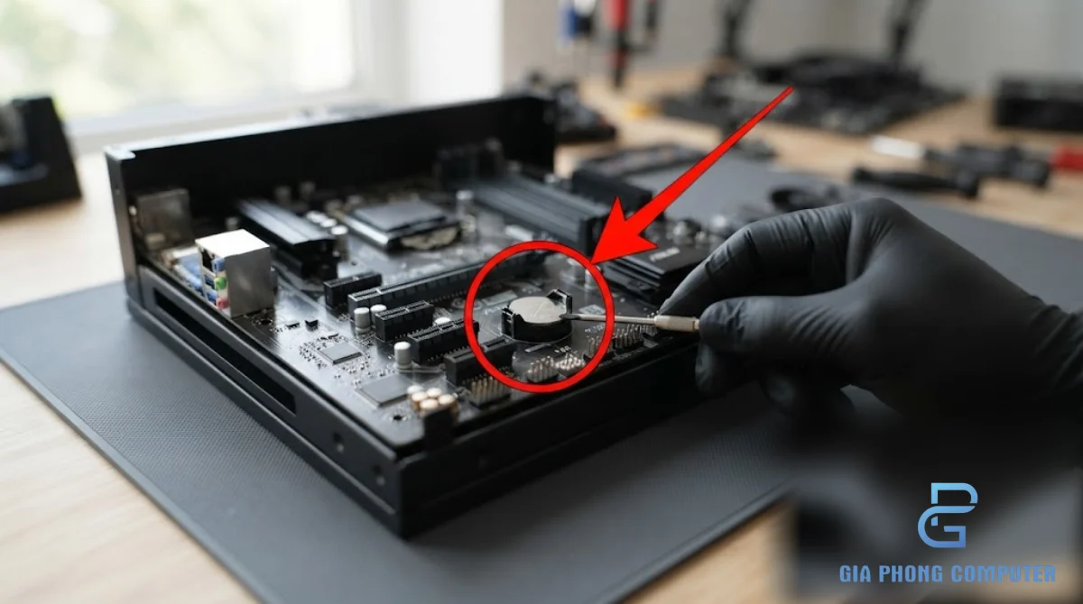 Tháo pin CMOS để reset BIOS