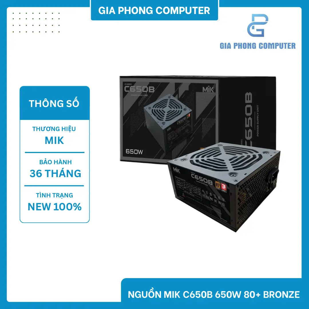 NGUỒN MIK C650B 650W 80 PLUS BRONZE