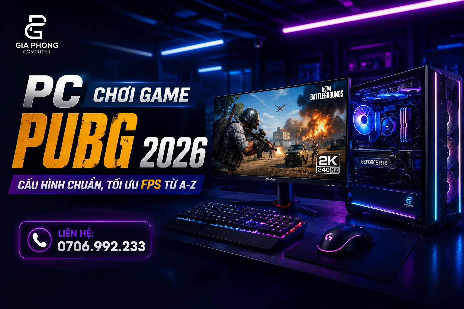 PC Chơi Game PUBG 2026: Cấu Hình Chuẩn, Tối Ưu FPS Từ A-Z