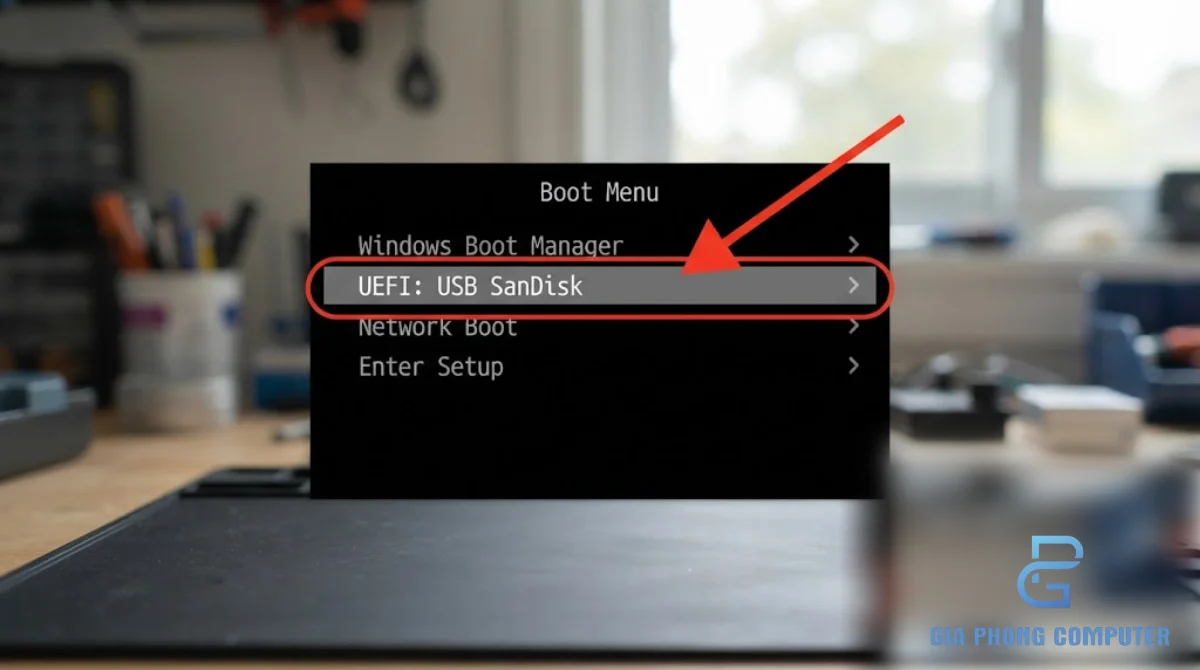 Giao diện boot menu