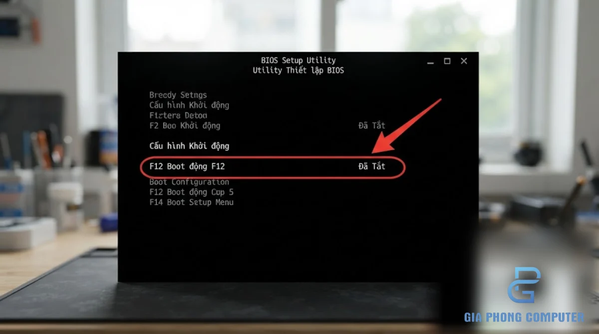 Bật F12 Boot Menu trong BIOS