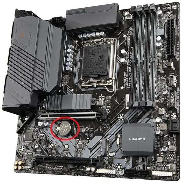 vị trí pin CMOS trên mainboard
