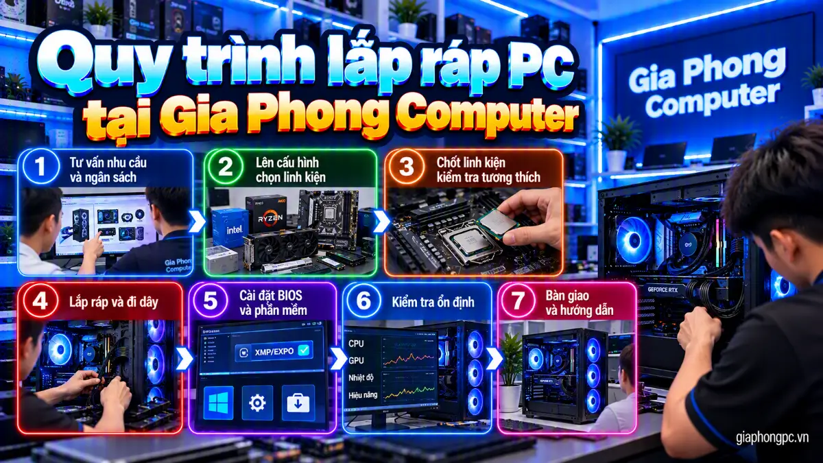 Quy trình lắp ráp PC tại Gia Phong Computer