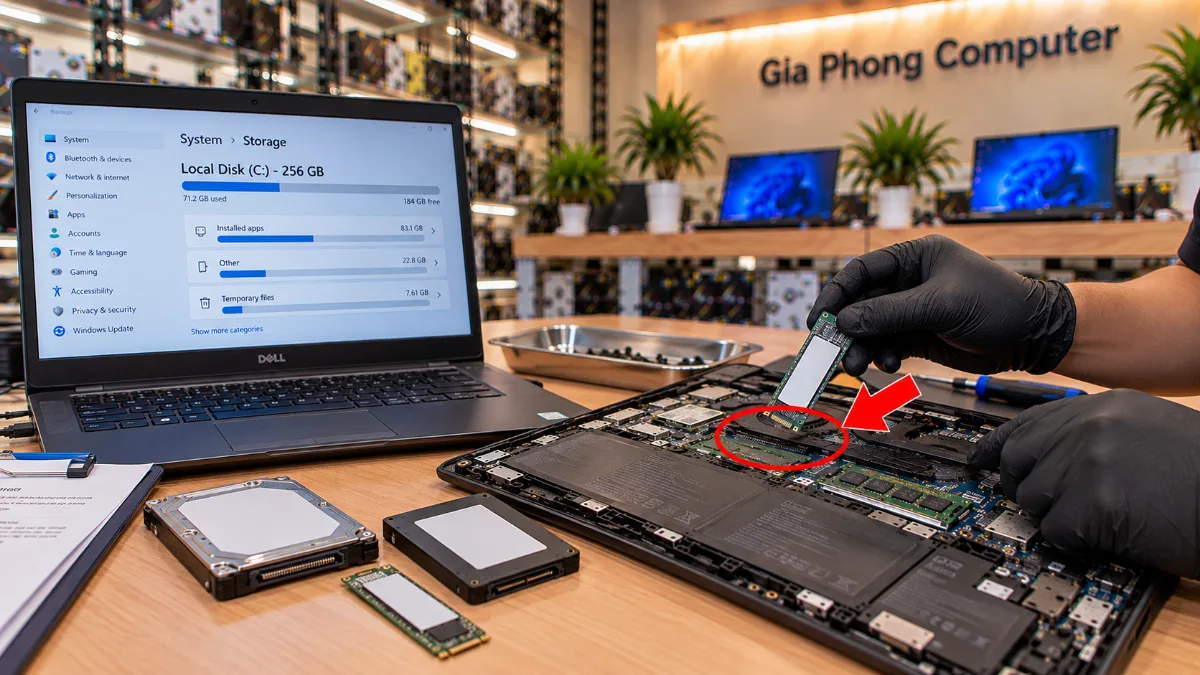 Quy trình nâng cấp SSD laptop tại Gia Phong Computer – nâng cấp SSD laptop TPHCM