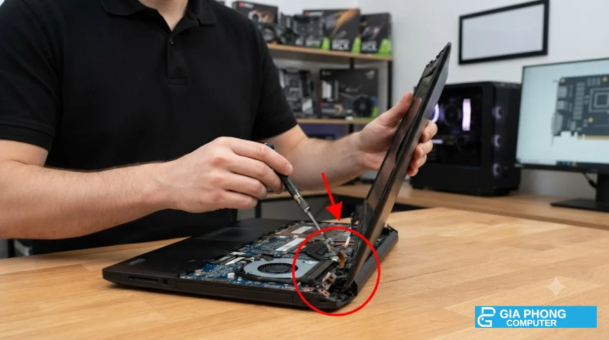 Quy trình sửa bản lề laptop tại Gia Phong Computer – sửa bản lề laptop