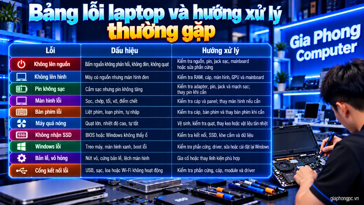 Quy trình sửa laptop tại Gia Phong Computer