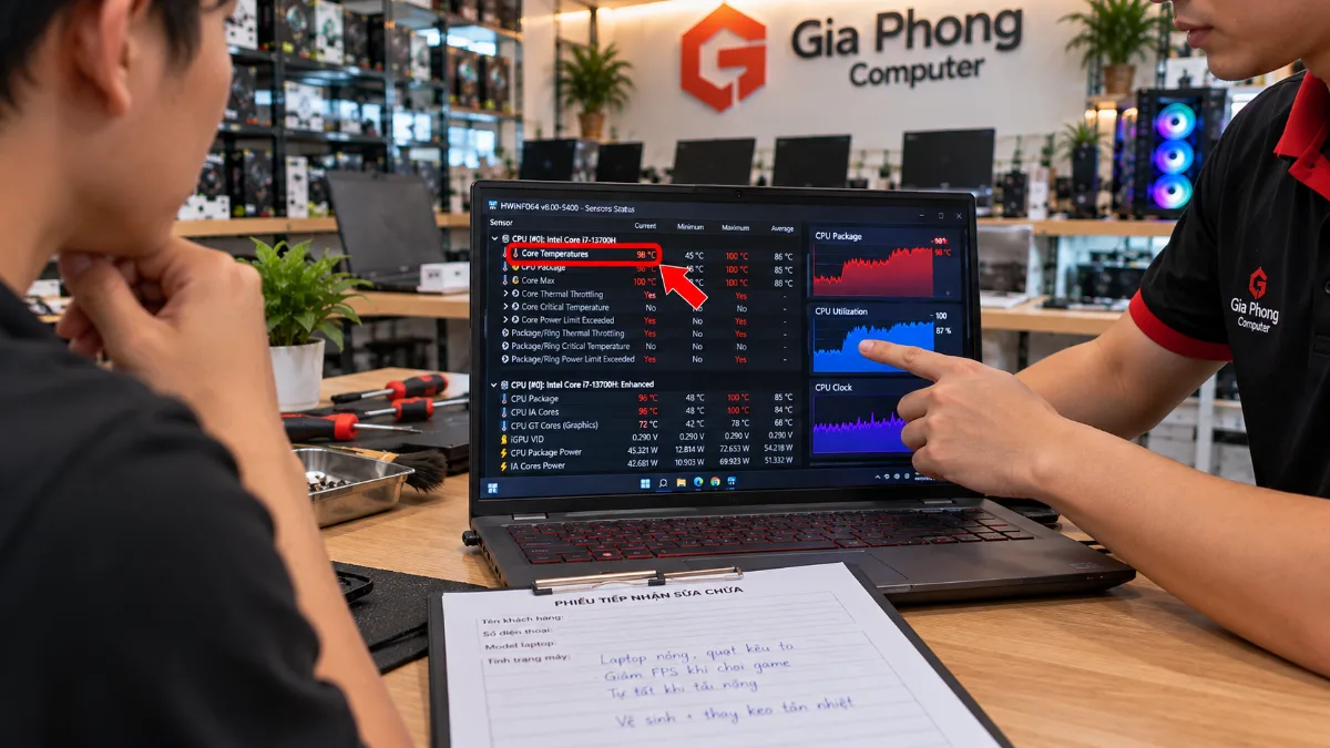 Quy trình thay keo tản nhiệt laptop tại Gia Phong Computer – thay keo tản nhiệt laptop TPHCM