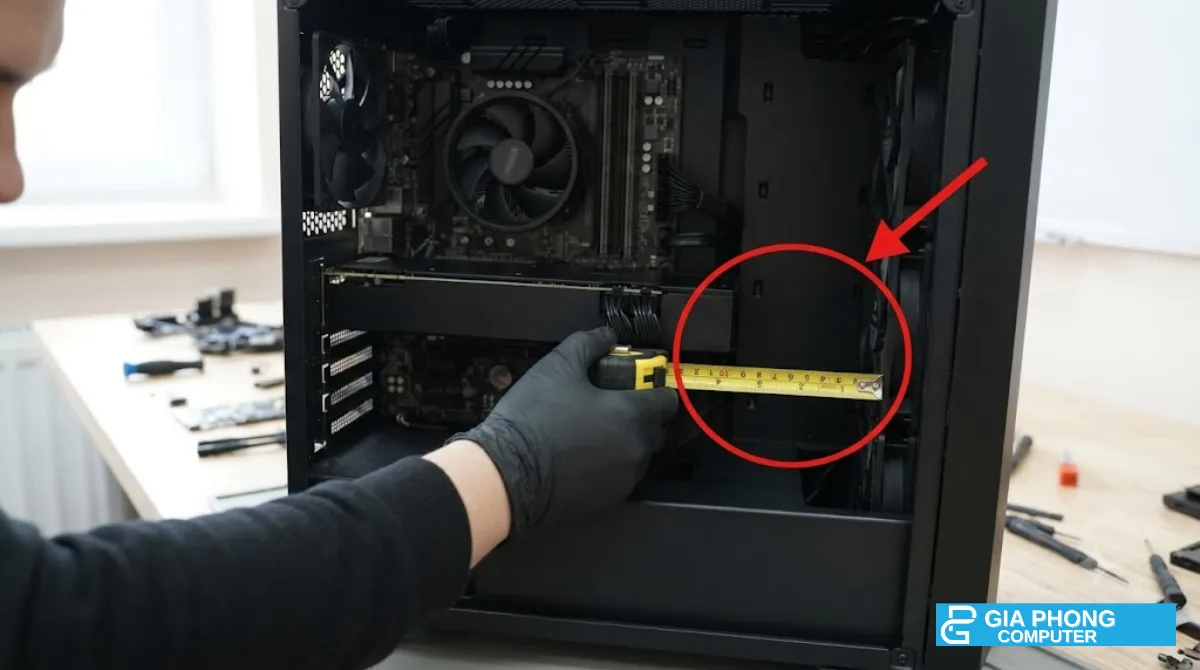 Đo chiều dài card trong case PC