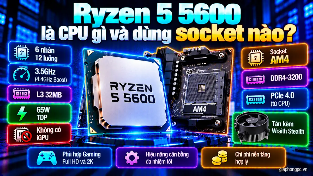 Ryzen 5 5600 là CPU gì và dùng socket nào