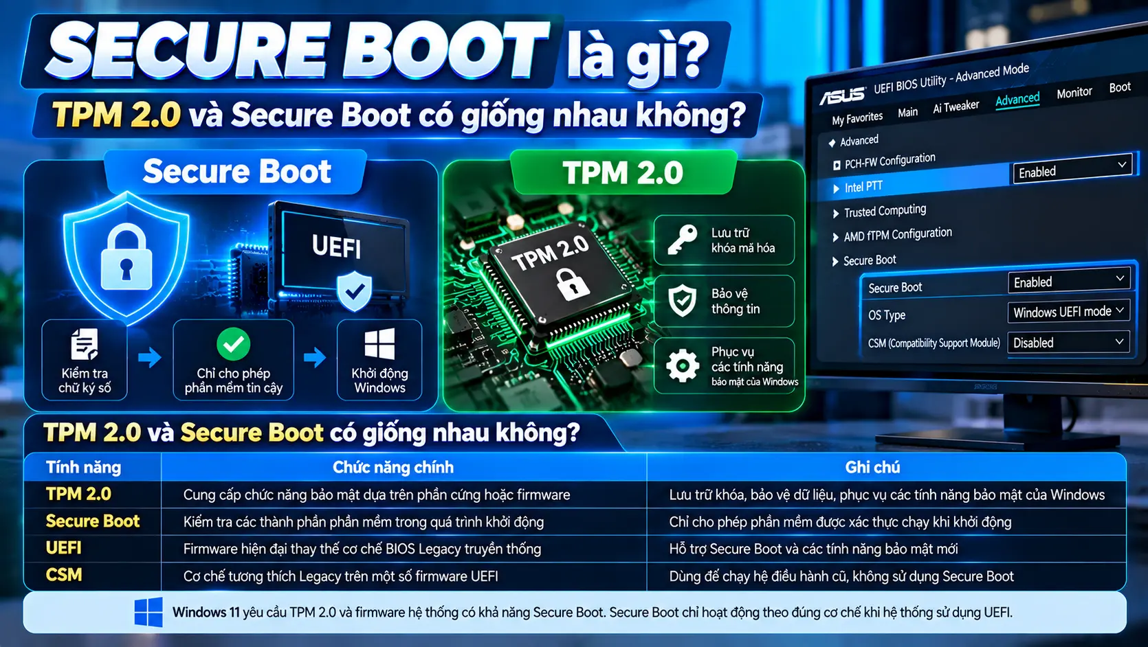 Secure Boot là gì và TPM 2.0 có giống Secure Boot không