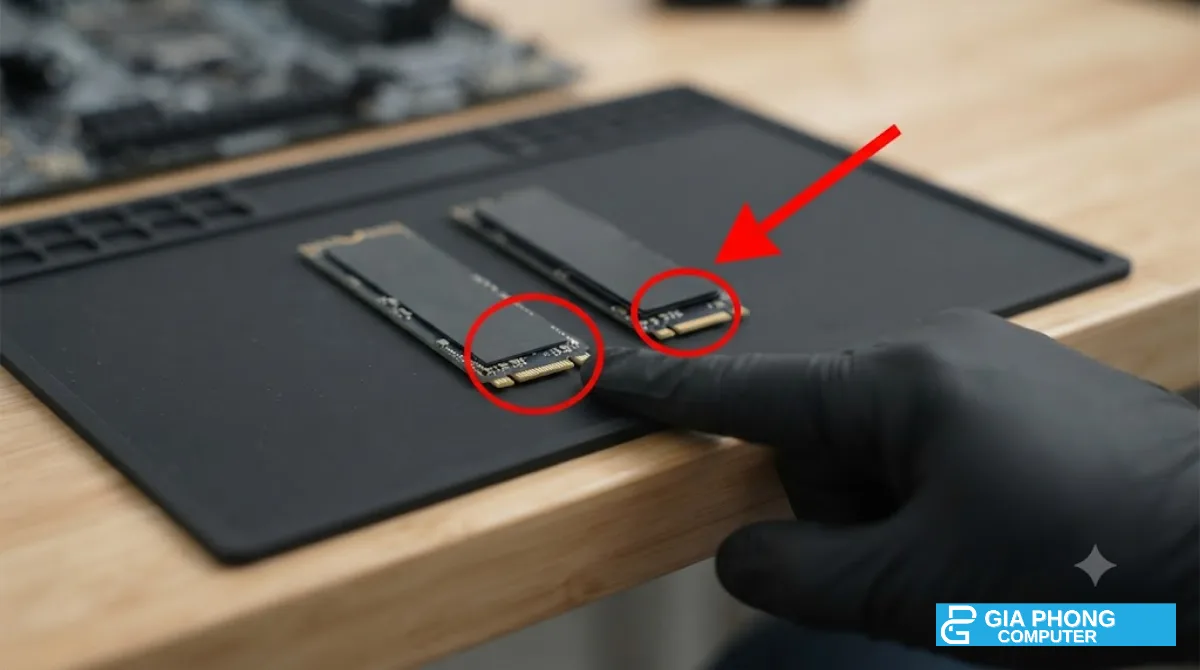 Phân biệt SSD M.2 SATA và NVMe qua khấc chân