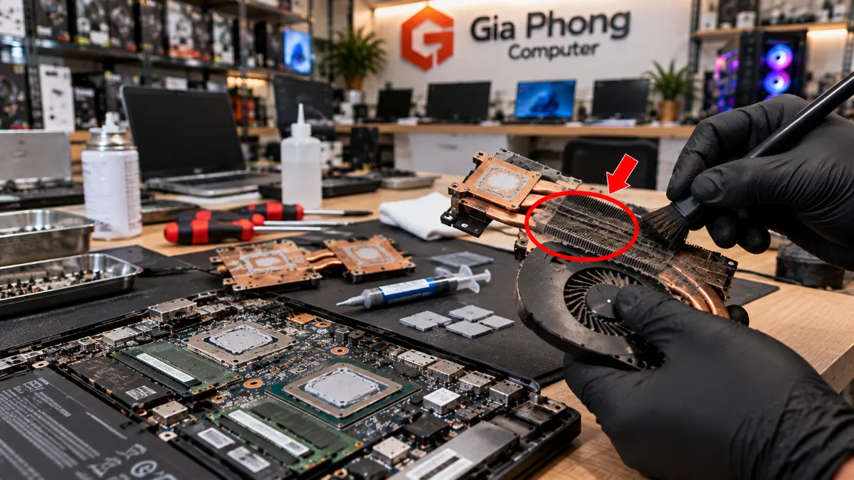 Thay keo tản nhiệt laptop gồm những công việc gì – thay keo tản nhiệt laptop TPHCM