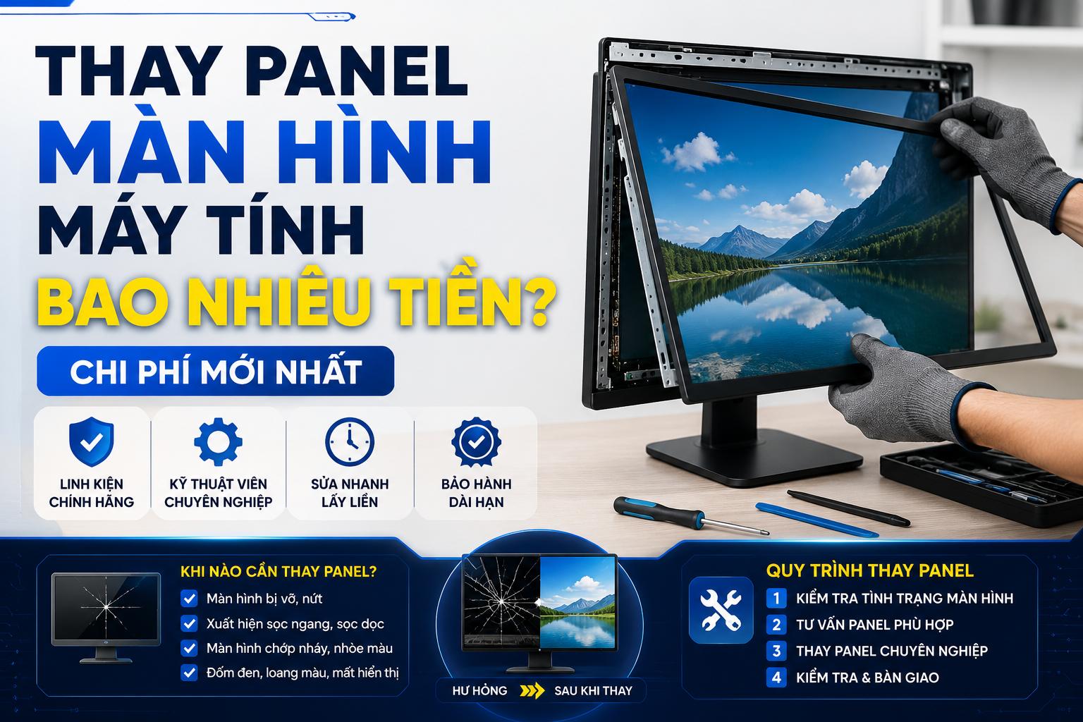 Thay Panel Màn Hình Máy Tính Bao Nhiêu Tiền? Chi Phí Mới Nhất