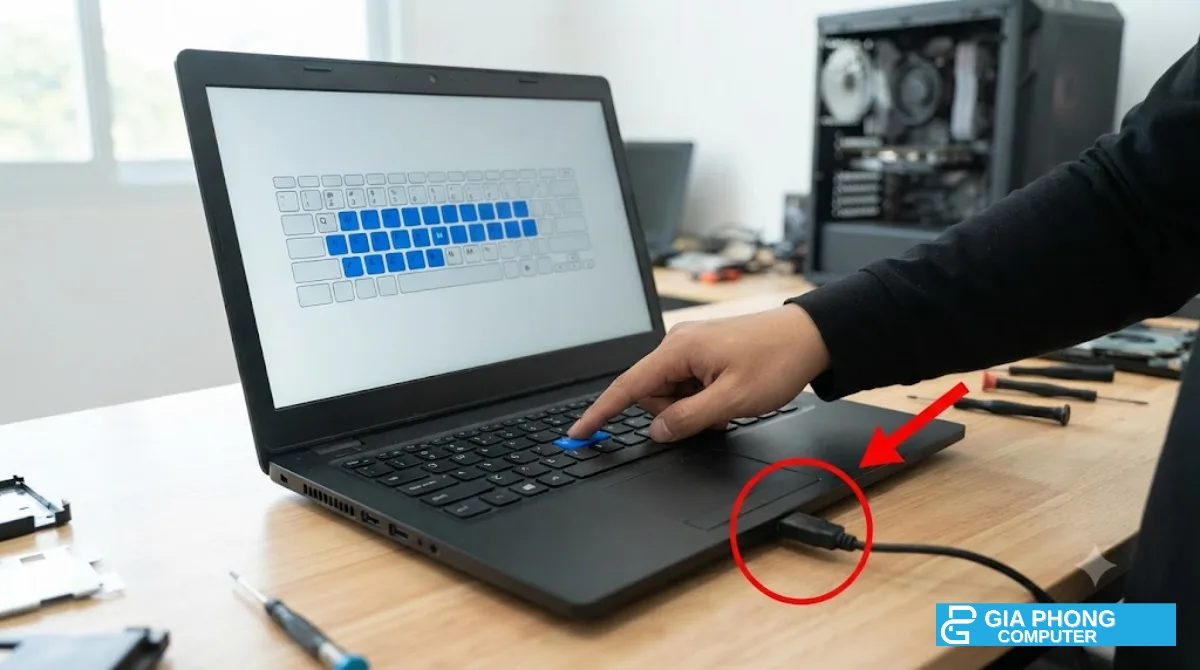 Test bàn phím và cổng kết nối ThinkPad T14 cũ