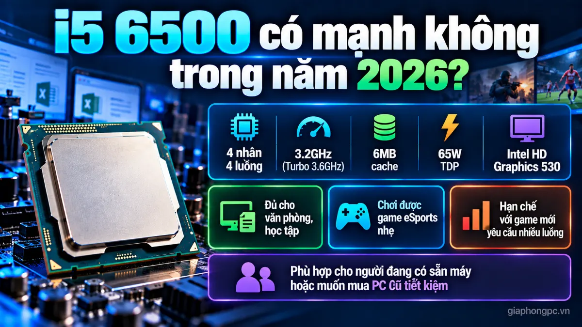 Thông số i5-6500 cần biết trước khi nâng cấp