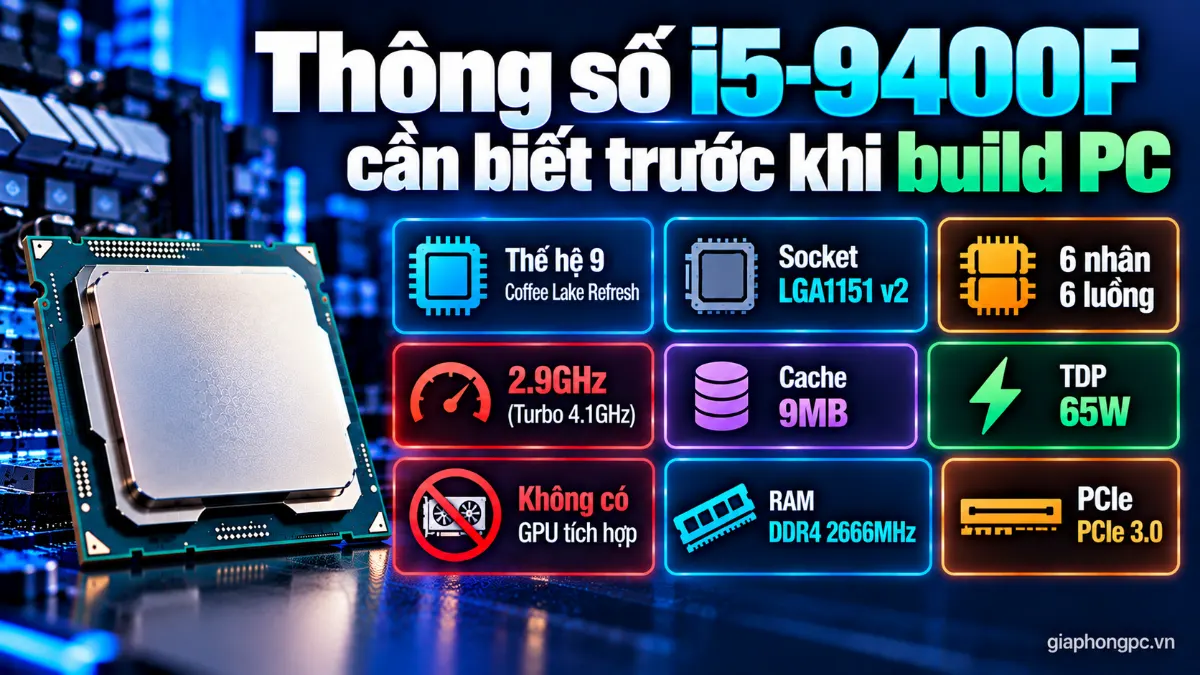Thông số i5-9400F cần biết trước khi build PC