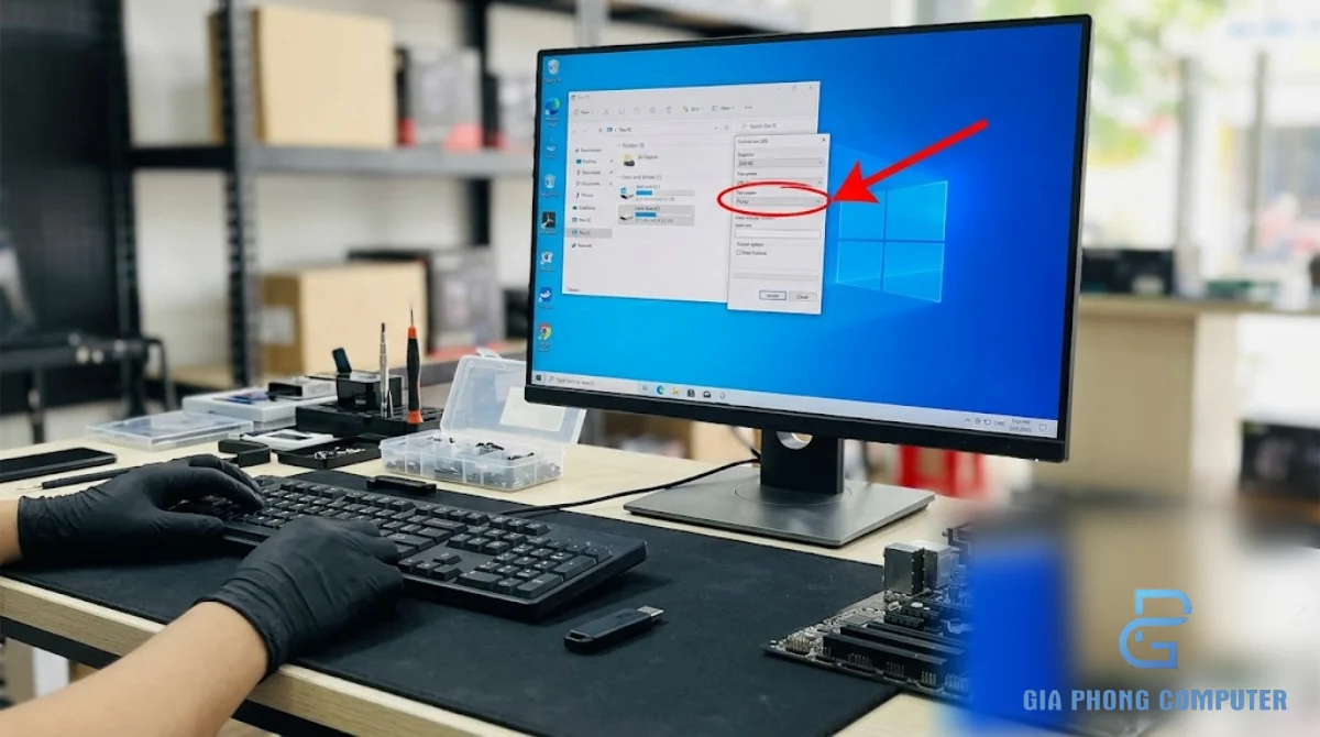 USB định dạng FAT32 dùng để cập nhật BIOS mainboard