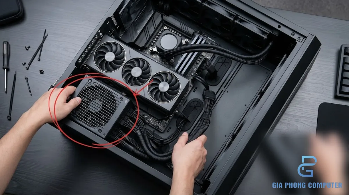 Ví dụ 3: PC cao cấp với CPU 125W và GPU 300W – nguồn máy tính bao nhiêu w là đủ