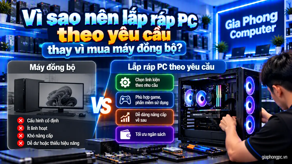 Vì sao nên lắp ráp PC theo yêu cầu thay vì mua máy đồng bộ